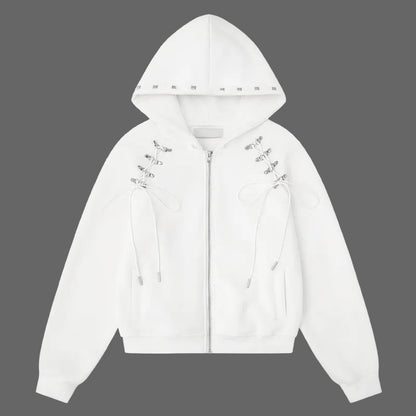 Double sided multi button tied bow casual jacket