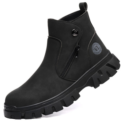 Welders' labor protection anti smashing and anti piercing work anti spark protection and safety shoes