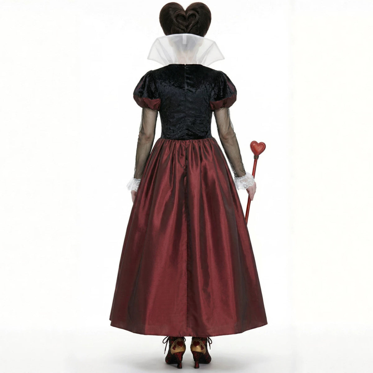 Alice in Wonderland Red Queen Cosplay Costume, Halloween Stage Performance Dress
