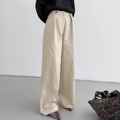 European and American Cowboy High Waist Wide Foot Versatile Casual Pants for Women