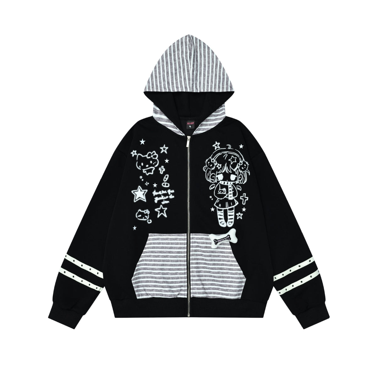 Girl hooded loose fitting men's and women's hoodie