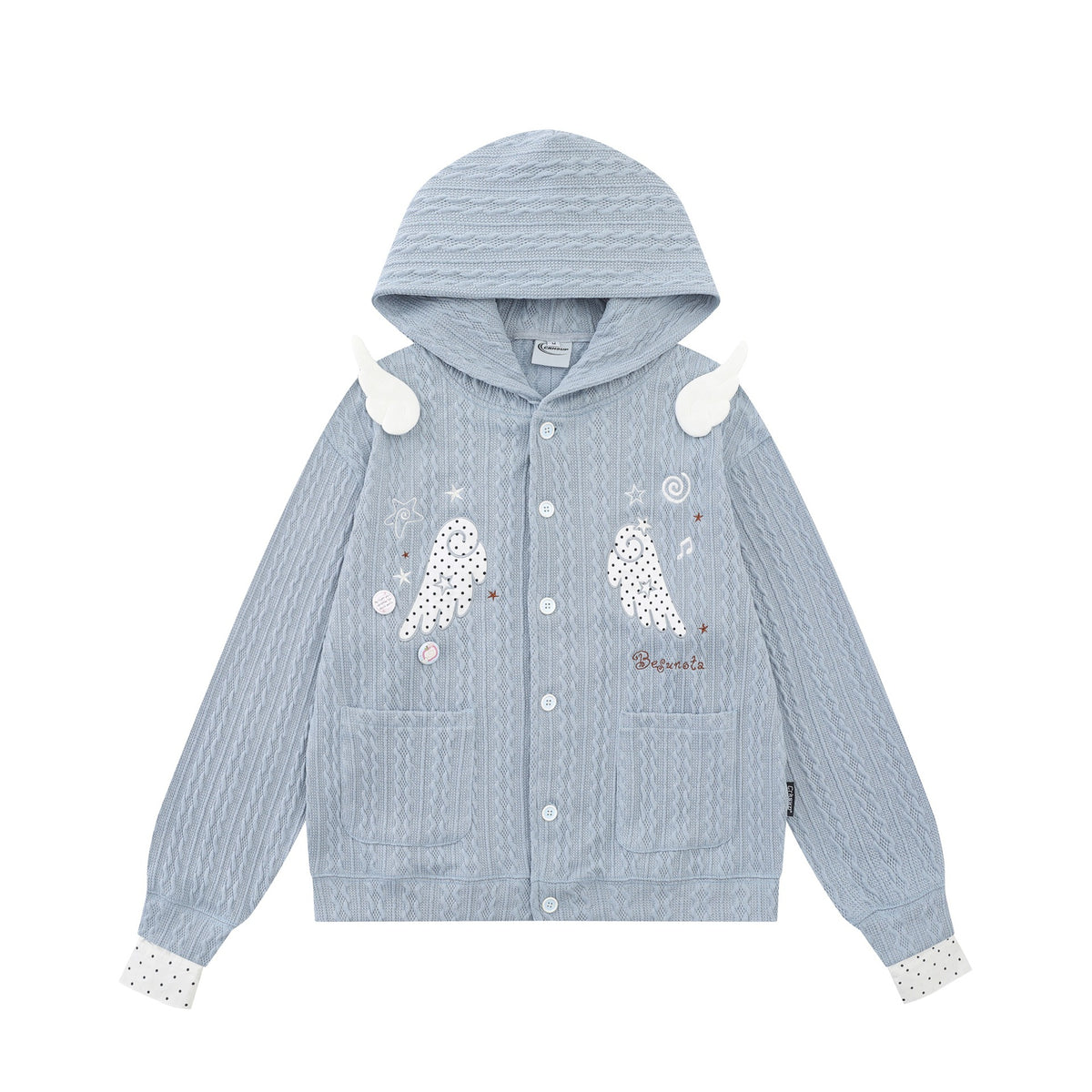 Angel wing embroidered hoodie