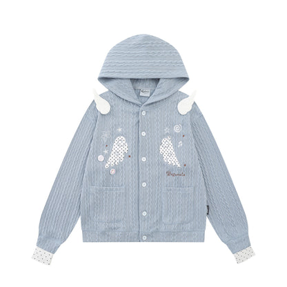 Angel wing embroidered hoodie