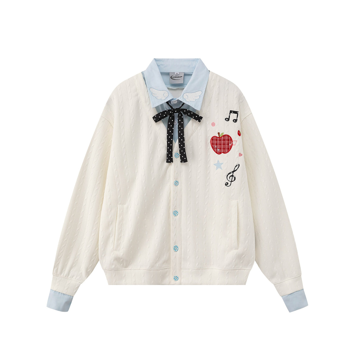Apple note embroidered hoodie