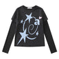Fake two layered T-shirt with spiral printing