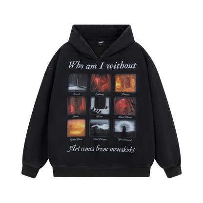 Nine grid art hoodie