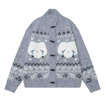 Stand up collar cow horn buckle jacket