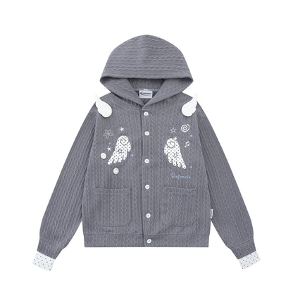 Angel wing embroidered hoodie