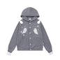 Angel wing embroidered hoodie