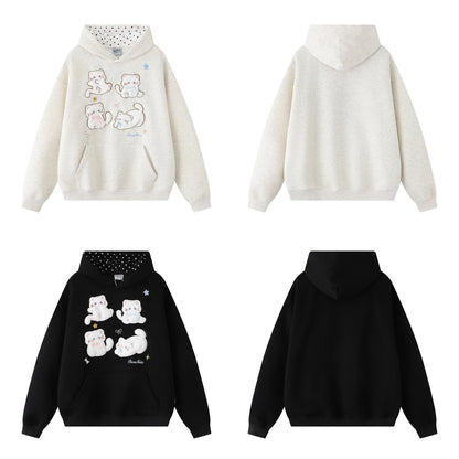 Cat Embroidered Hoodie