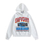 English contrasting printed hooded sweatshirt