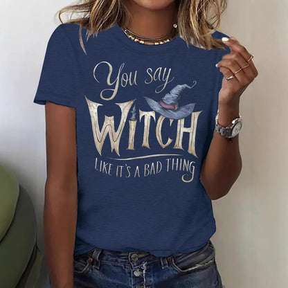 Printed short sleeved witch Halloween