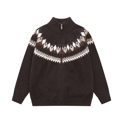 Half high collar zipper jacket