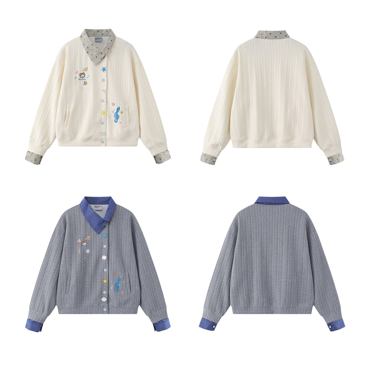 Note Bear Embroidered Hoodie