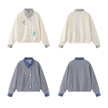 Note Bear Embroidered Hoodie