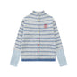 Striped contrasting splicing knitted jacket