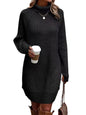 Open cut pullover high neck sweater for women's casual knitwear dress