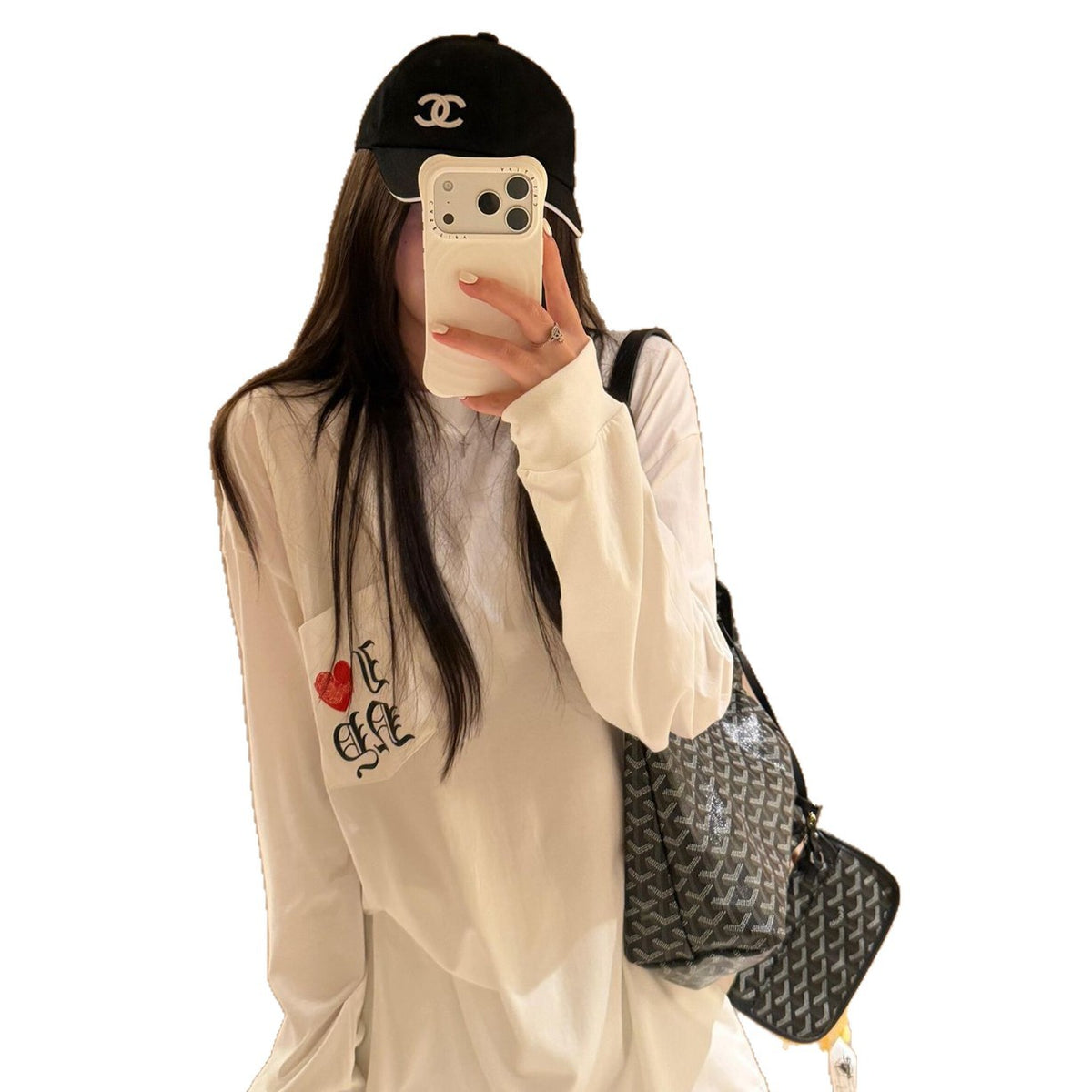 Long Sleeve Pocket Mid-Length T-Shirt
