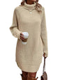 Open cut pullover high neck sweater for women's casual knitwear dress