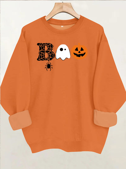 Printed loose women's fleece hoodie