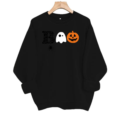 Printed loose women's fleece hoodie