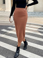 Women's Casual Office Pencil Skirt, Pure Color Loose Midi Skirt, Fitted Knit Dress