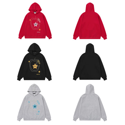 Apple patterned pearl hoodie