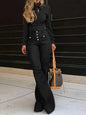Button Fly High Waist Flare Jeans