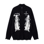 Old torn edge zipper design jacket