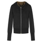 White pleated zipper hooded jacket