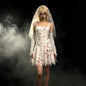 Halloween Bloody Mary Adult Horror Blood-Stained Ghost Bride Costume Gothic Blood-Splattered Zombie Ghost Wedding Dress