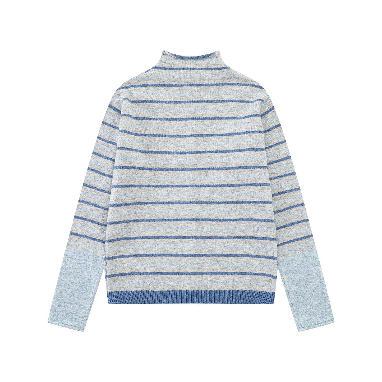 Striped contrasting splicing knitted jacket
