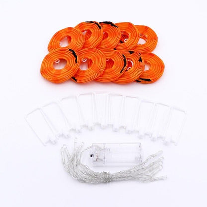 1.2M Halloween String Lights Pumpkin LED Light 10Heads Halloween Party Lights Warm White Halloween Home Decoration