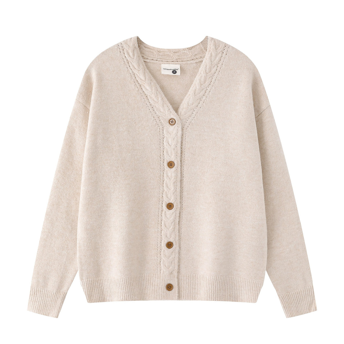 Wooden single breasted design for men's and women's knitted jackets