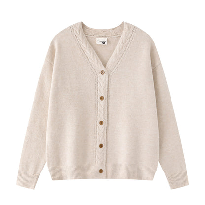 Wooden single breasted design for men's and women's knitted jackets
