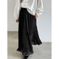 Soft Pleated Midi Skirt High Waist A-Line Tulle Layered Cake Skirt