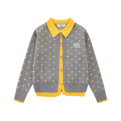 Chest letter embroidered knitted jacket