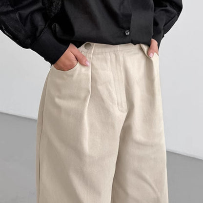 European and American Cowboy High Waist Wide Foot Versatile Casual Pants for Women