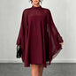 Solid Color Round Neck Blouse And Tube Top Dress Women Plus Size Two-Piece Set