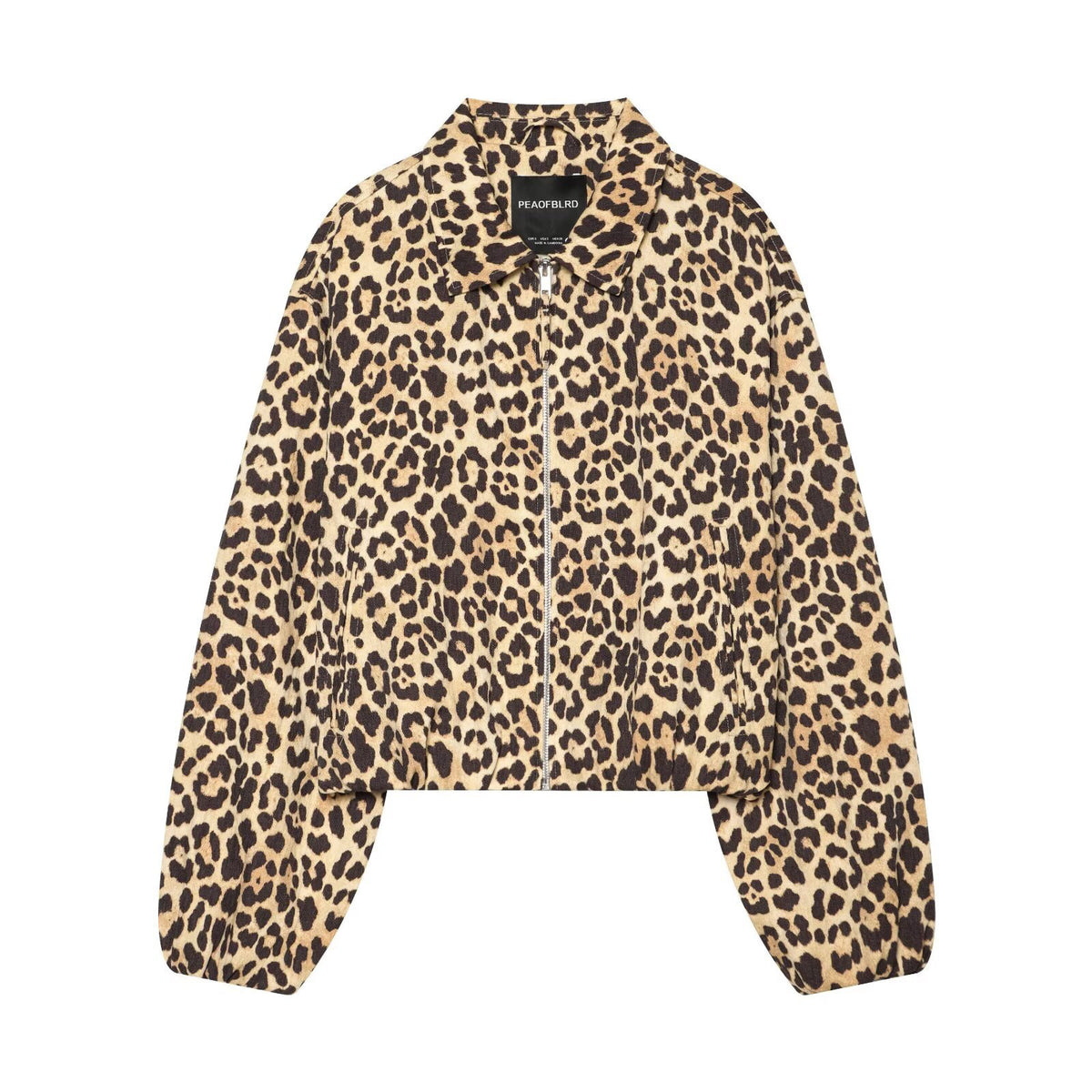Collar zipper long sleeved jacket