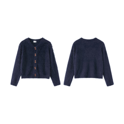 Long haired plush men's and women's knitted jacket