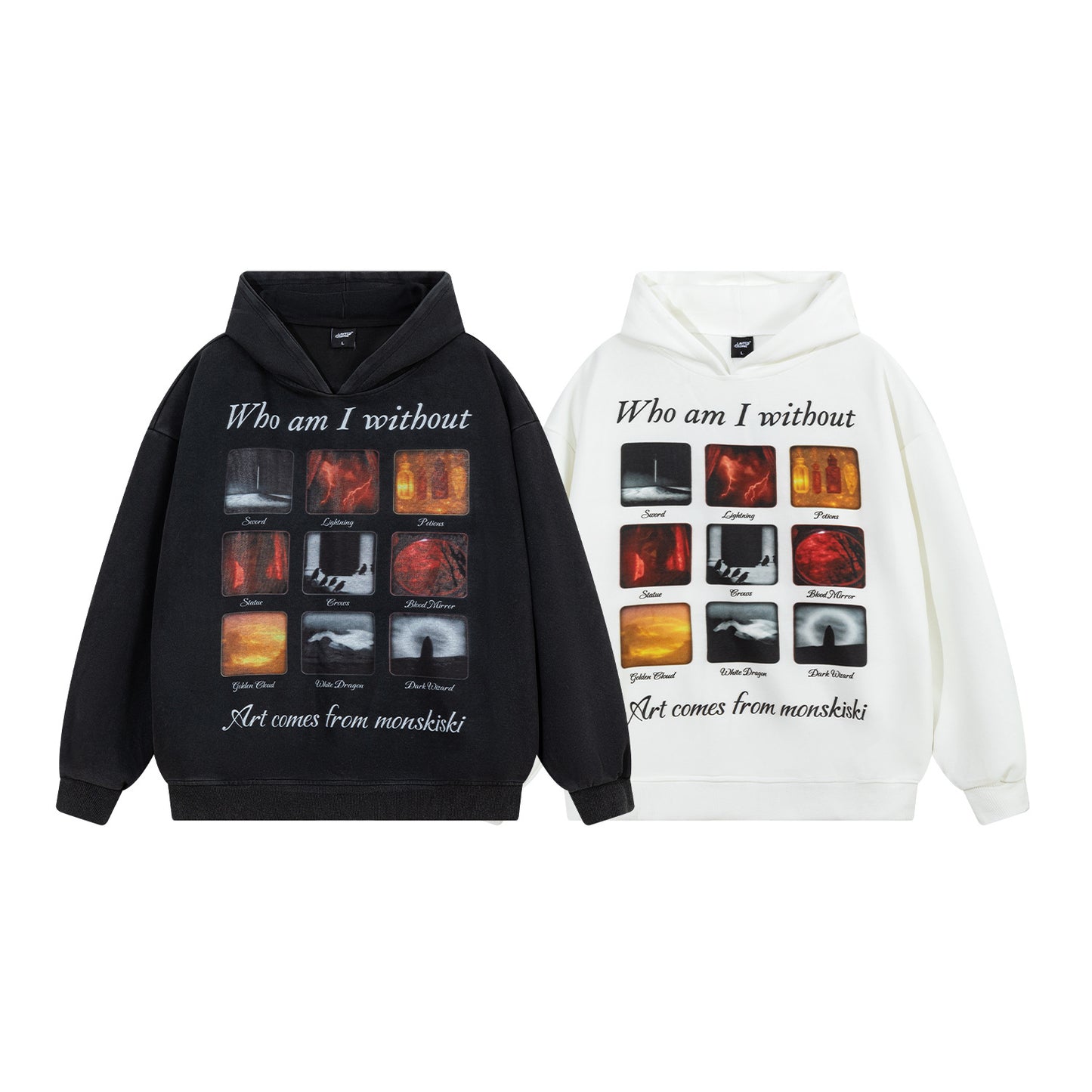 Nine grid art hoodie