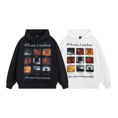 Nine grid art hoodie