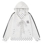 Sweet pink polka dot patchwork hooded sweatshirt