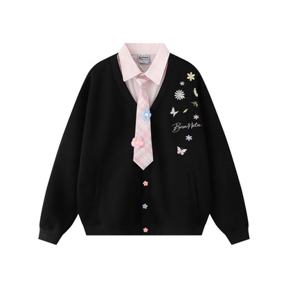Fake two collared hoodies