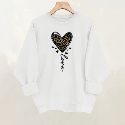 Printed round neck fleece hoodie