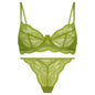 Lace lingerie bra thong sheer seductive French bra set