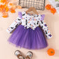 Halloween Girl's Pumpkin Dress Long Sleeve Tulle Princess Dress Halloween Party Performance Costume