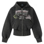 Waist hugging hooded sweatshirt for women spicy girl jacket