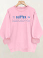 Round neck fleece hoodie